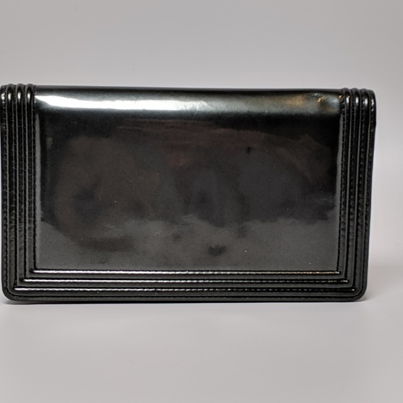 SOLD Chanel Grey Boy Bi-fold Patent Leather Wallet - Picture 8 of 8